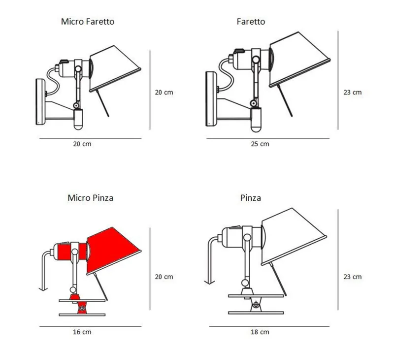 Tolomeo Micro Pinza Wandlamp Oranje - Artemide - Designer - Aluminium von Artemide – Produktfoto