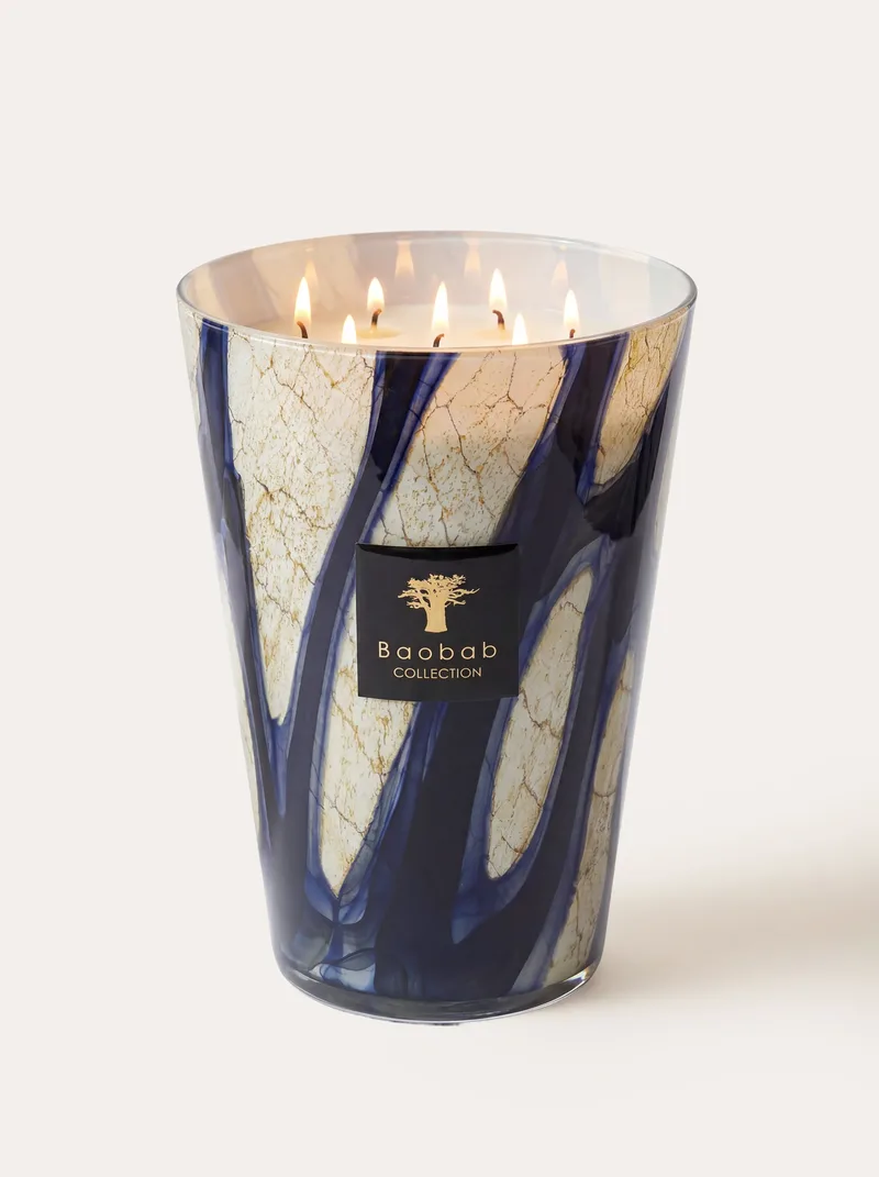 Bougie Parfumée Stones Lazuli Monument - 35 cm - 800h de combustion - 7 mèches - Parfums: Cardamome, Sel de mer, Musc från Baobab Collection – produktbild
