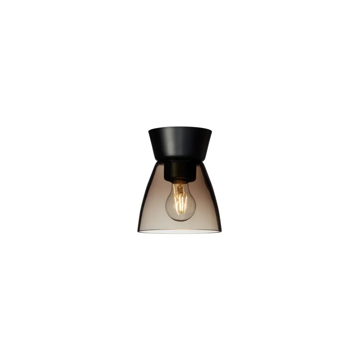 Bizzo Deckenleuchte Ø16,5xH19,3 cm Metall/Glas mattschwarz/Rauchglas van Belid – productfoto