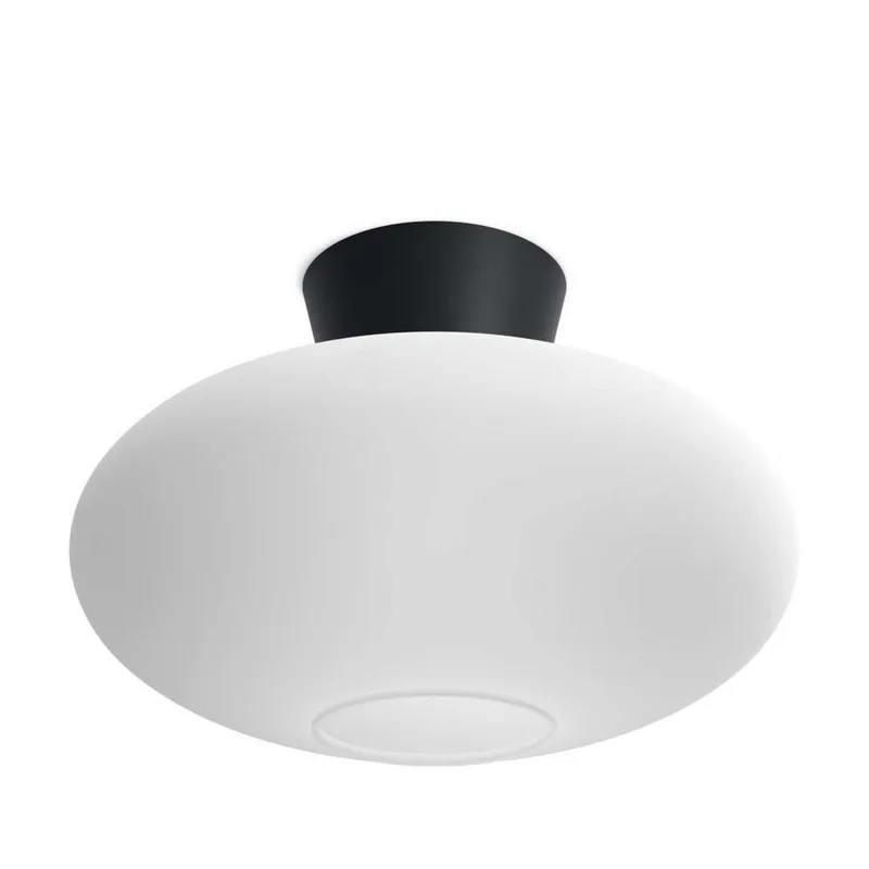 Bullo Plafondlamp XL Ø38 Matt Black/Opal de Belid – photo du produit