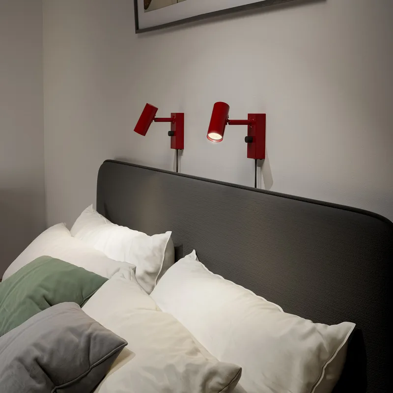 Cato Wandlamp Blank Ruby Rood/Mat Zwart by Belid – product photo