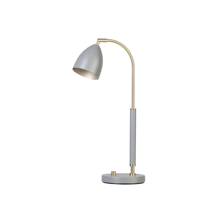 Deluxe Tischleuchte Warmgrau, Messing van Belid – productfoto