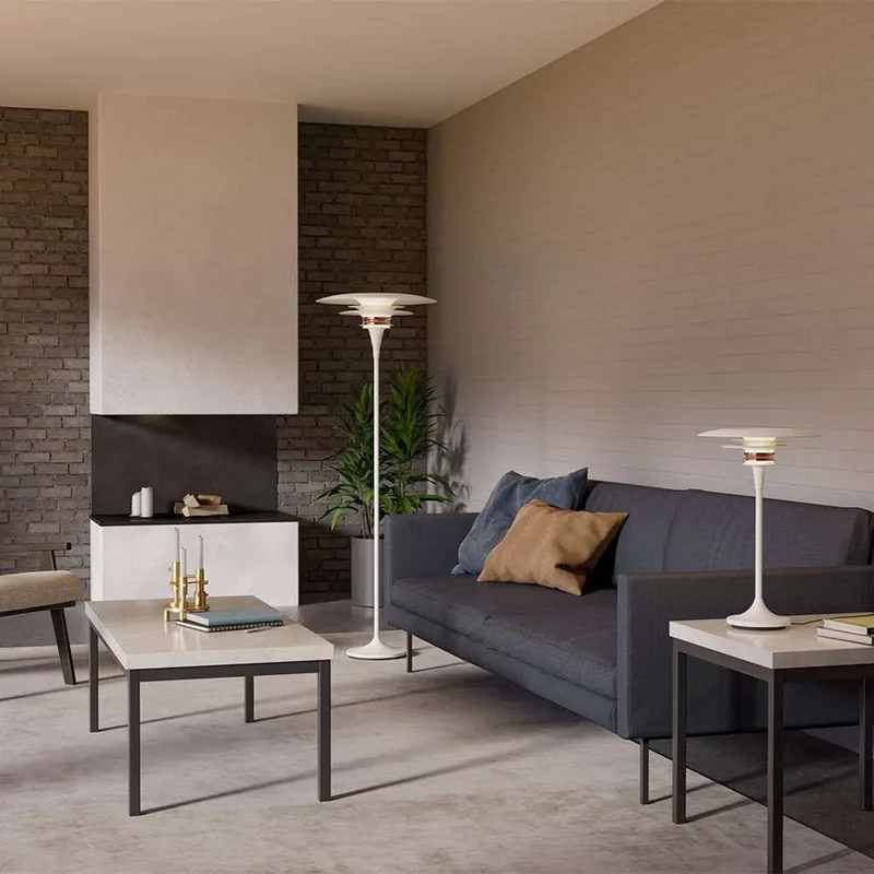 Diablo Vloerlamp Ø50 Matt White/Rosé Silver fra Belid – produktbillede