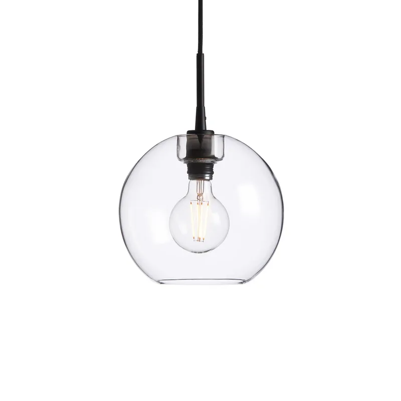 Gloria Pendelleuchte Ø26cm Schwarz-Klarglas de Belid – photo du produit