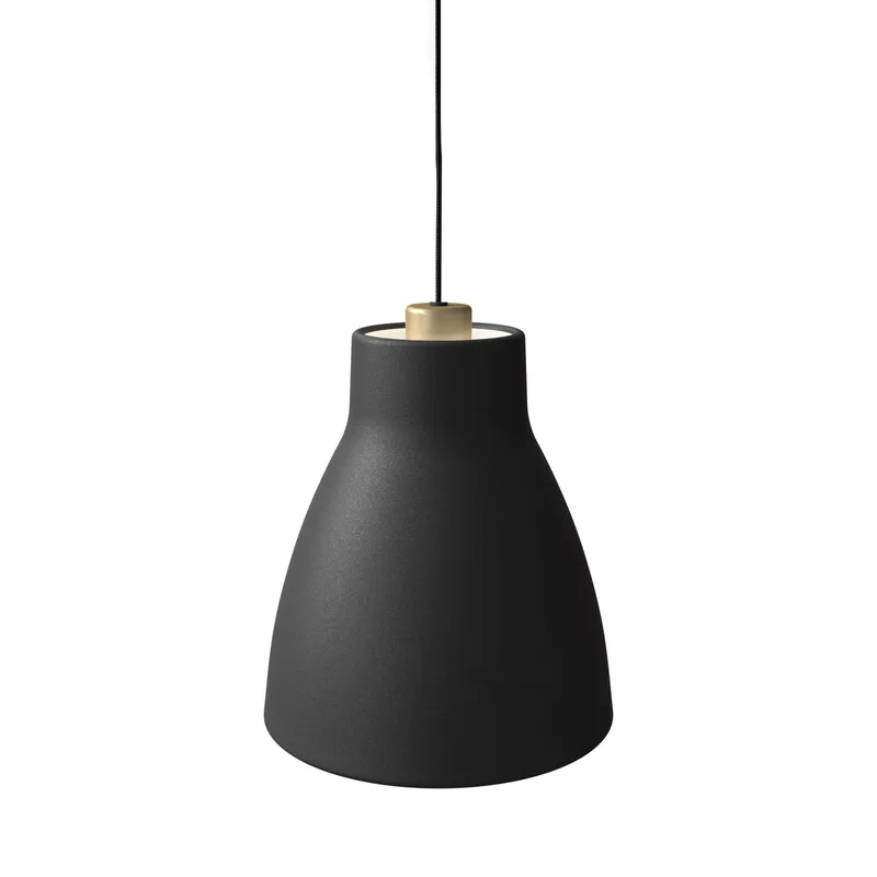 Gong Pendelleuchte D250 Schwarz Struktur/Gold de Belid – photo du produit