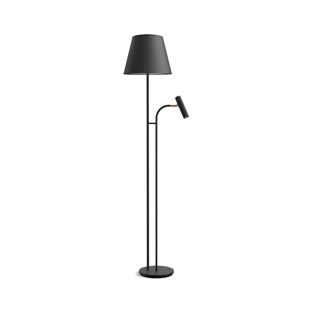 Slender Stehleuchte E27+GU10 Metall strukturschwarz/Messing van Belid – productfoto