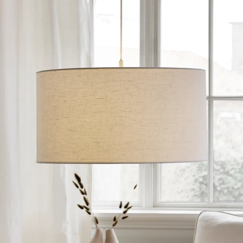 Soft hanglamp, Ø 60 cm, wit/zandkleurig, linnen, 3-lamps by Belid – product photo