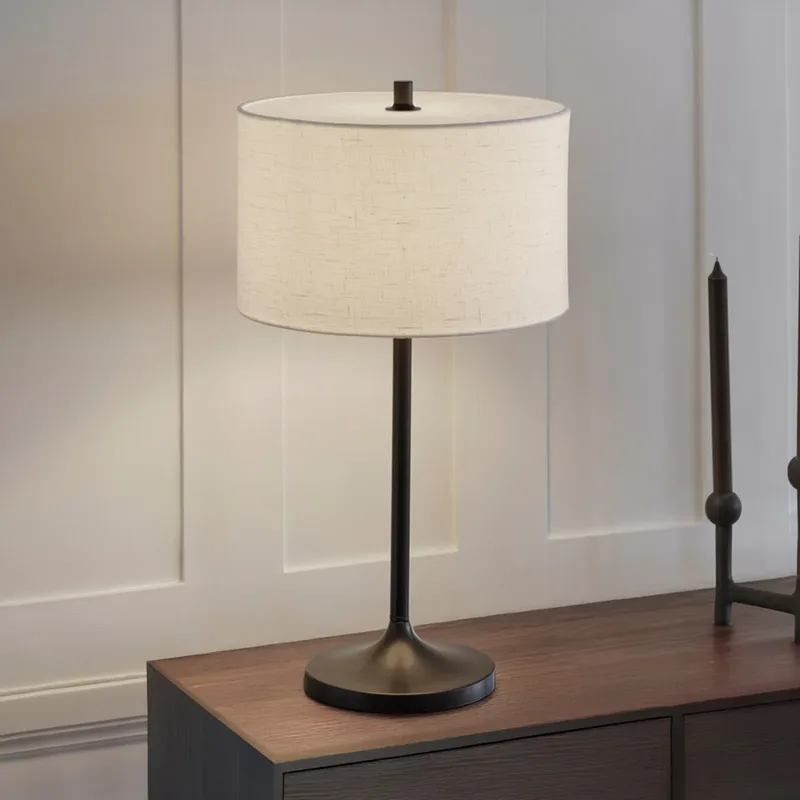 Soft tafellamp, wit/brons, hoogte 64 cm, linnen by Belid – product photo
