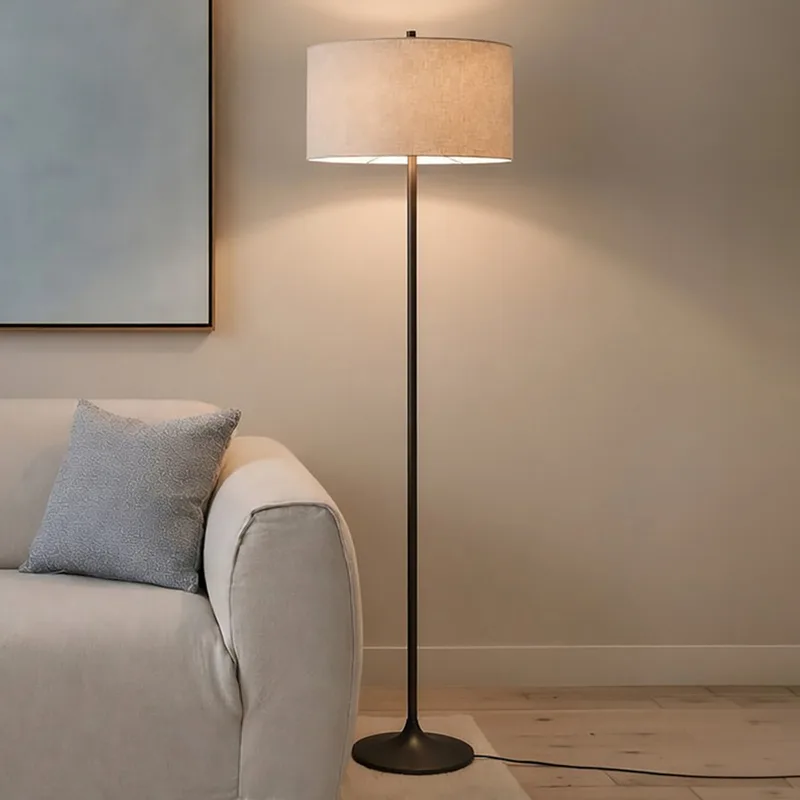 Soft vloerlamp, naturel/brons, hoogte 149,5 cm, linnen by Belid – product photo