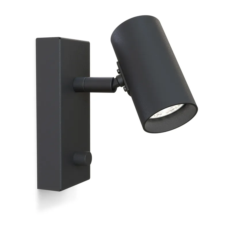 Tyson Wandleuchte Ø5,5cm Schwarz strukturiert by Belid – product photo