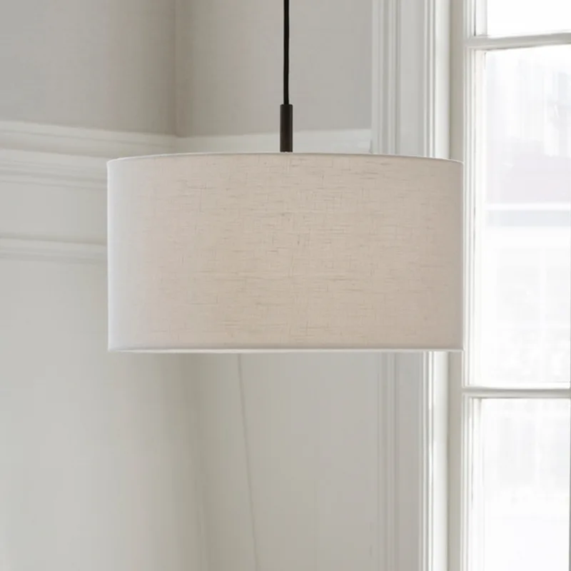 Zachte hanglamp, Ø 44 cm, wit/brons, linnen van Belid – productfoto