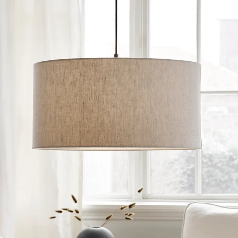 Zachte hanglamp, Ø 60 cm, naturel/brons, linnen, 3-lamps van Belid – productfoto