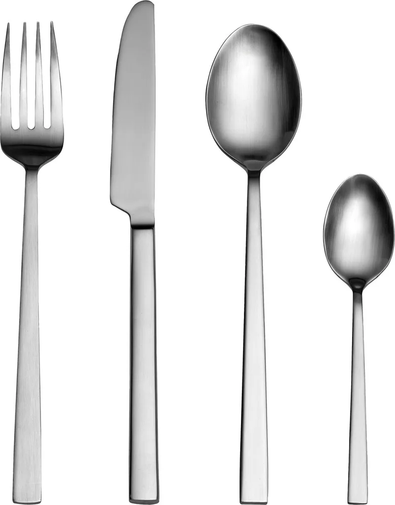 Bestekset 16 stuks - gesatineerd staal - vaatwasserbestendig- 4x messen- 4x vorken- 4x lepels- 4x theelepels by Bitz in Satin finish – product photo