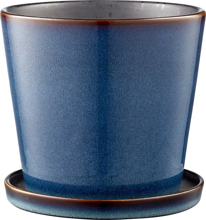Bloempot Dia. 14 cm Donkerblauw/Zwart de Bitz en Bleu foncé, Noir – photo du produit