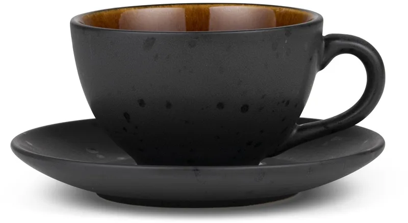 Kop met schaal Dia. 10 x 6 cm 24 cl Zwart/Amber från Bitz i Svart, Amber – produktbild