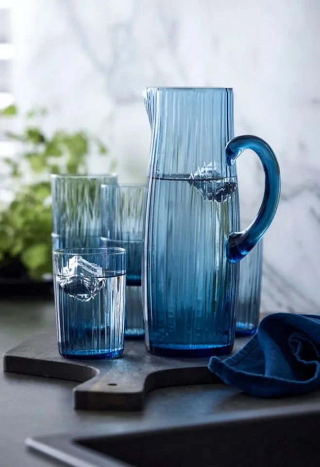 Kusintha Waterglas Dia 7 x 10,5 cm 28 cl 4 st. Blauw de Bitz en Bleu – photo du produit 3 sur 3