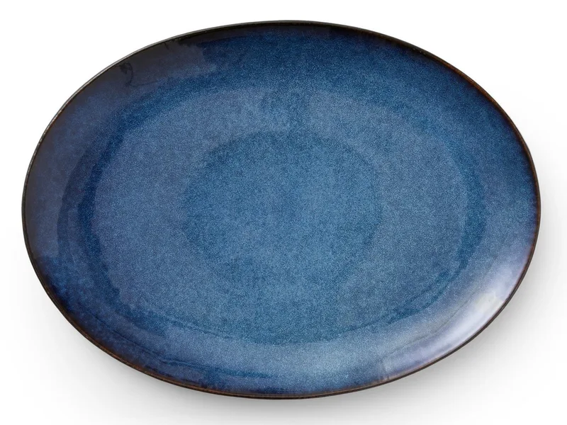 Servierplatte Servierplatte oval black/dark blue 45 x 34 cm, Steinzeug, (Platten), Platte oval 45x34 cm Schwarz/Dunkelblau by Bitz in Blue – product photo 1 of 3