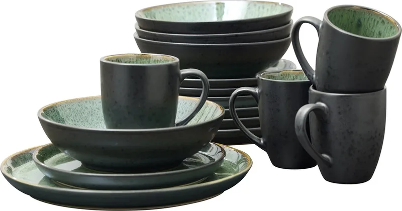 Serviesset 16-delig Groen van Bitz in Groen – productfoto