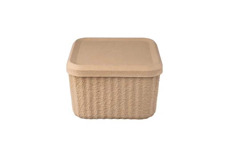 Aufbewahrungsbox Aufbewahrungsbox -REDO- 2er SET aus 100% recycelbarem Papierzellstoff (2 Stück), umweltfreundlich, stabile Ausßenschicht, Papierzellstoff van Blomus in Beige, braun – productfoto