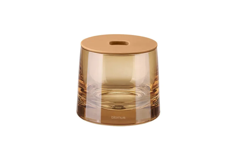 Aufbewahrungsdose -AVA- Aufbewahrungsbox, Vorratsdose inkl. Deckel (1 St., 1-tlg + Deckel), elegante Badaufbewahrung, mundgeblasenes Glas, stabiler Boden van Blomus in Beige – productfoto