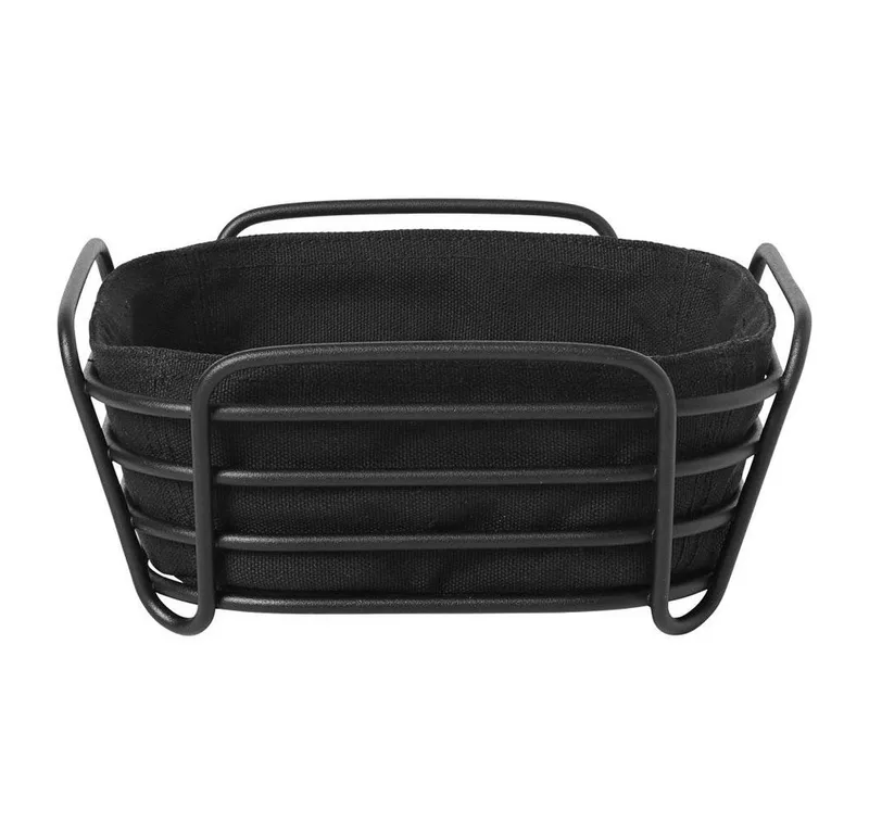 Brotkorb DELARA Brotkorb klein Stahl pulverbeschichtet Baumwolle 21 x, Baumwolle, (kein-set) by Blomus in Schwarz – product photo