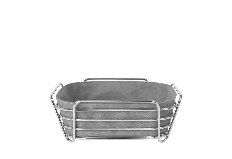 Brotkorb -DELARA- Vielseitiger Brotkorb: Modernes Design, Verchromter Stahl, 100% Baumwolle, Hygienisch, Langlebig, Zeitlos by Blomus in Grau – product photo