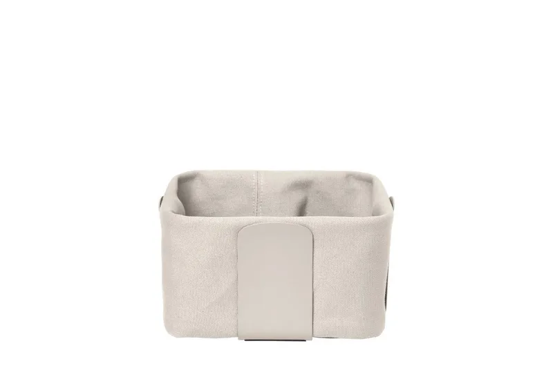 Brotkorb -DESA- Brotkorb: Modernes Design mit herausnehmbaren Stoffbezug, 100% Baumwolle, Herausnehmbarer Bezug, Pflegeleicht, Modernes Design von Blomus in Beige – Produktfoto