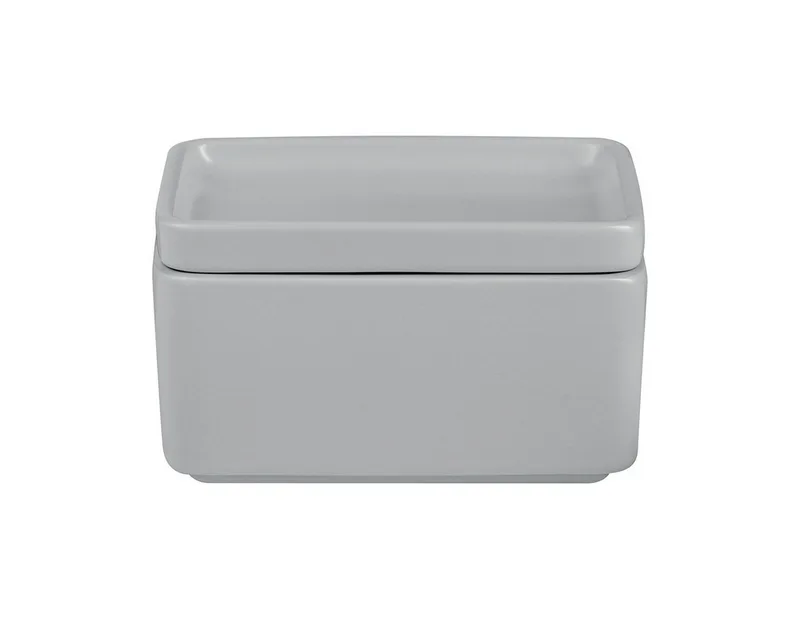 Butterdose -PILAR- Aufbewahrungsbox für Butter, Steingut, Spülmaschinengeeignet, Mikrowellengeeignet by Blomus in Grau – product photo