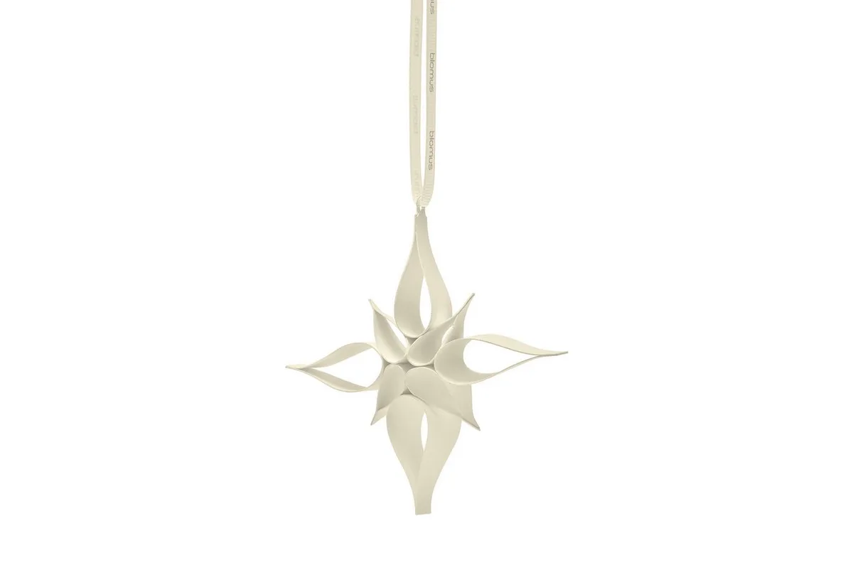 Christbaumschmuck 4er Set -KAZARY- Weihnachtsschmuck, Anhänger, Weihnachtsdeko modern, 4er Set, zertifiziertes Papier, verschiedene Formen, Satinband von Blomus in Grau – Produktfoto