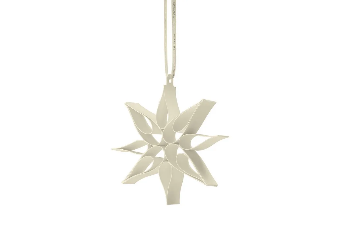 Christbaumschmuck 4er Set -KAZARY- Weihnachtsschmuck, Anhänger, Weihnachtsdeko modern, 4er Set, zertifiziertes Papier, verschiedene Formen, Satinband de Blomus en Gris – photo du produit
