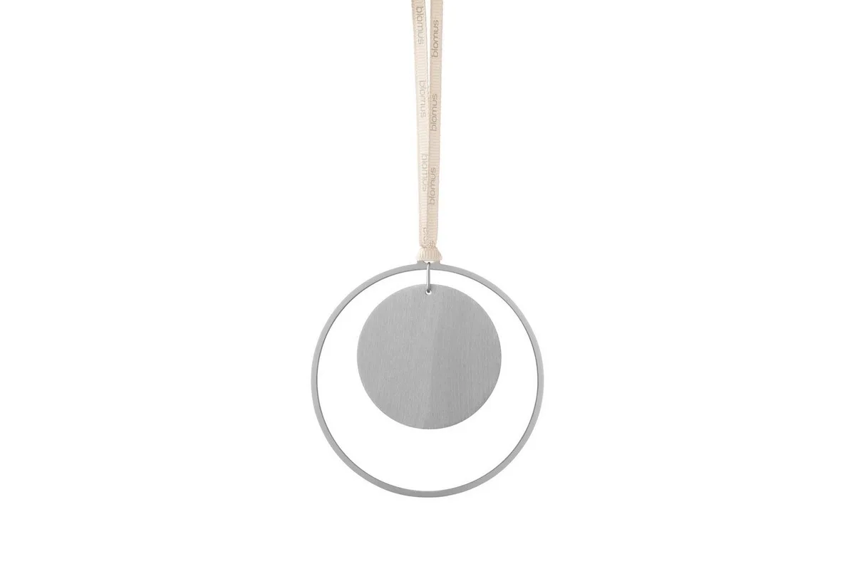 Christbaumschmuck -KITAI- Edler Weihnachtsschmuck im 4er Set: Skandinavische Eleganz (4-tlg), Designer, Weihnachten, 4er Set, Hochwertig, Formen, Messing, Satinband by Blomus in Silver – product photo