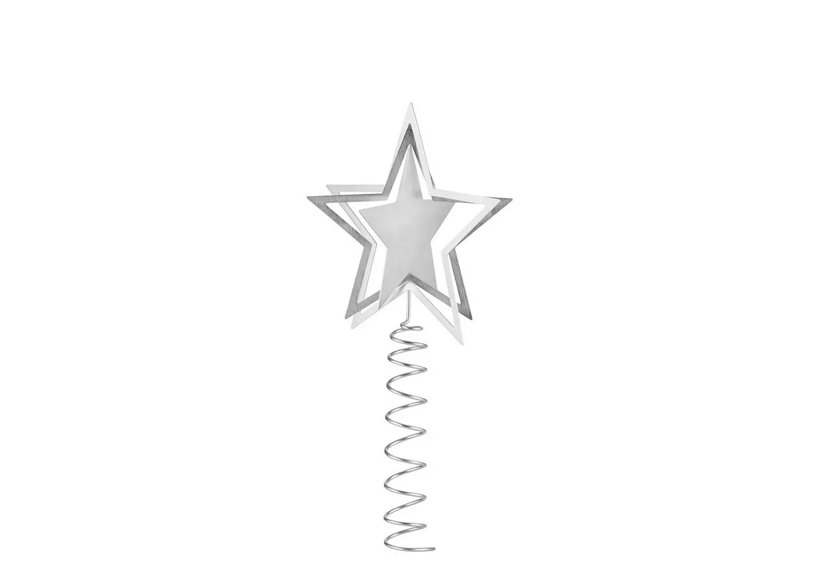 Christbaumspitze Weihnachtsbaumspitze -KITAI- Weihnachtsstern: modernes Design, mundgeblasene Handkugel von Blomus in Silber – Produktfoto