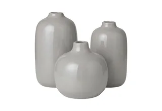 Dekovase 3er Set -CEOLA- Blumenvase, Keramikvase: modernes Design (Set, 3 St., 3x Vase), widerstandsfähiges Keramik, Unikat, natürliches Design by Blomus in Grey – product photo 1 of 2