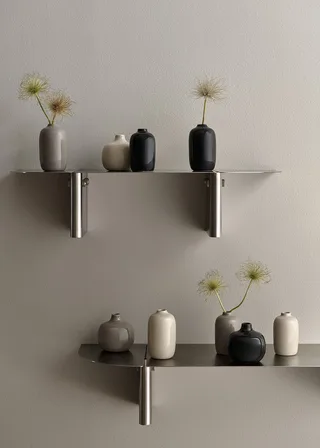 Dekovase 3er Set -CEOLA- Blumenvase, Keramikvase: modernes Design (Set, 3 St., 3x Vase), widerstandsfähiges Keramik, Unikat, natürliches Design by Blomus in Grey – product photo 2 of 2