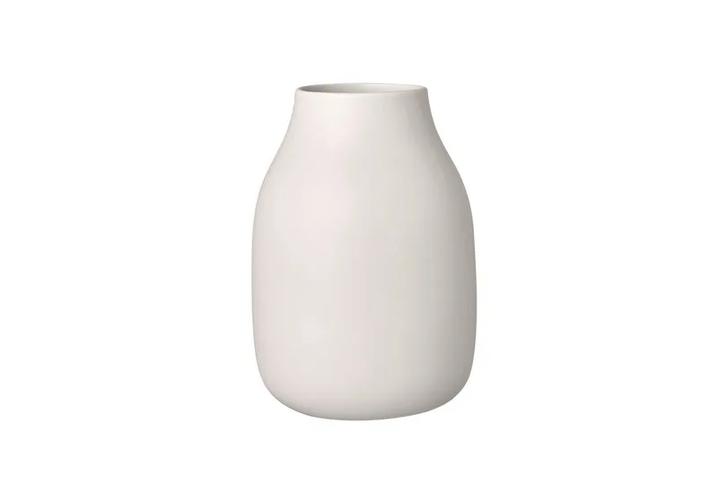 Dekovase -COLORA- Vase: Handgefertigte Eleganz mit matter Oberfläche, Handgefertigt, Keramik & Porzellan, Matt, Schutznoppen, Zeitloses Design by Blomus in Beige – product photo