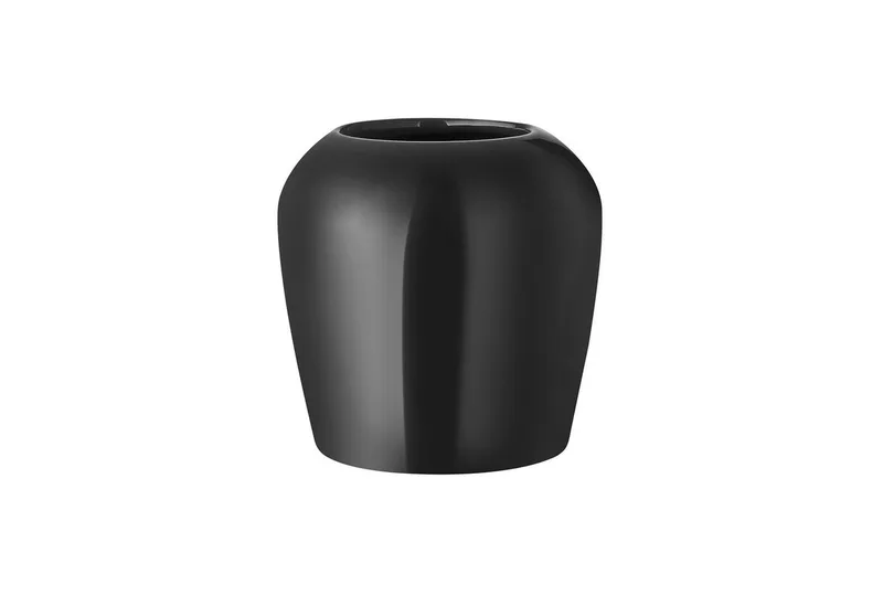 Dekovase -LETA- Vase, Blumenvase, Blumengefäß: Modernes Design (1 St), mundgeblasenes Glas, wahres Unikat, Zweige & Blumen van Blomus in Schwarz – productfoto
