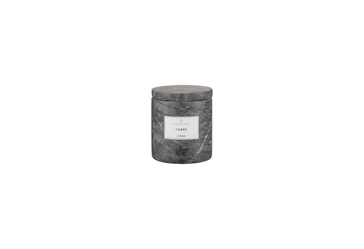 Duftkerze -FRABLI- Edler Kerzenduft: Luxuriöses Design & Exklusives Aroma, Qualität, Hochwertig, Sojawachs, Marmor, Travertin, 8cm, 10cm de Blomus en Noir – photo du produit