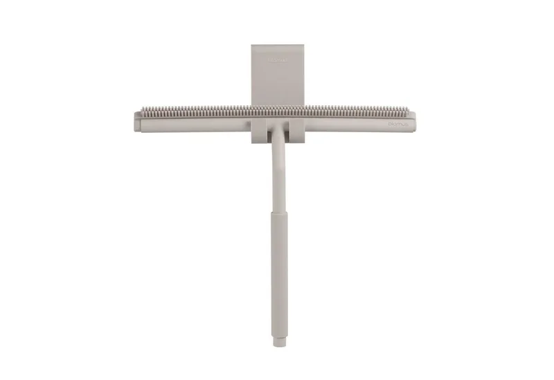Duschabzieher -LAVEA- Duschwischer, Scheibenabzieher für Glas, Fliesen, (2-St., Duschabzieher u. Halterung), Halterung, Noppen, Silikon u. Edelstahl, Kratzfrei, Streifenfrei van Blomus in Beige – productfoto
