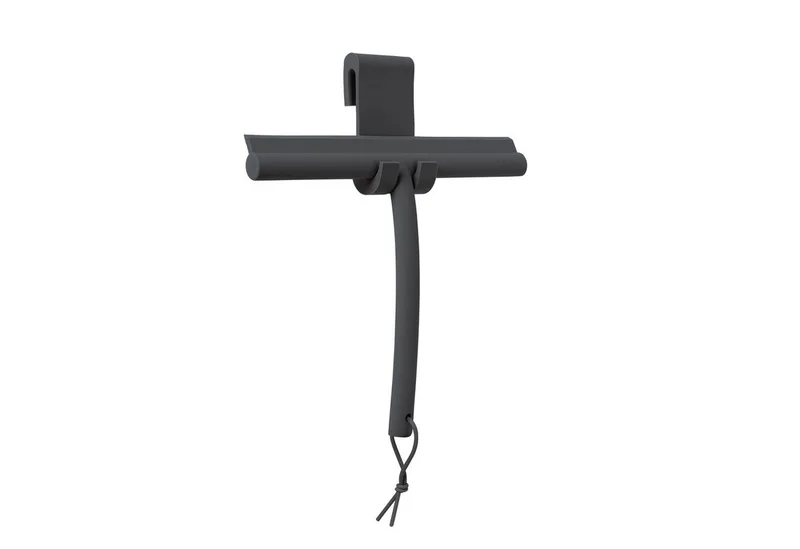 Duschabzieher -VIPO- Duschwischer, Scheibenabzieher für Glas, Fliesen, (2-St., Duschabzieher u. Halterung), Schlaufe, Halterung, hochwertiges Silikon, Kratzfrei, Streifenfrei de Blomus en Schwarz – photo du produit