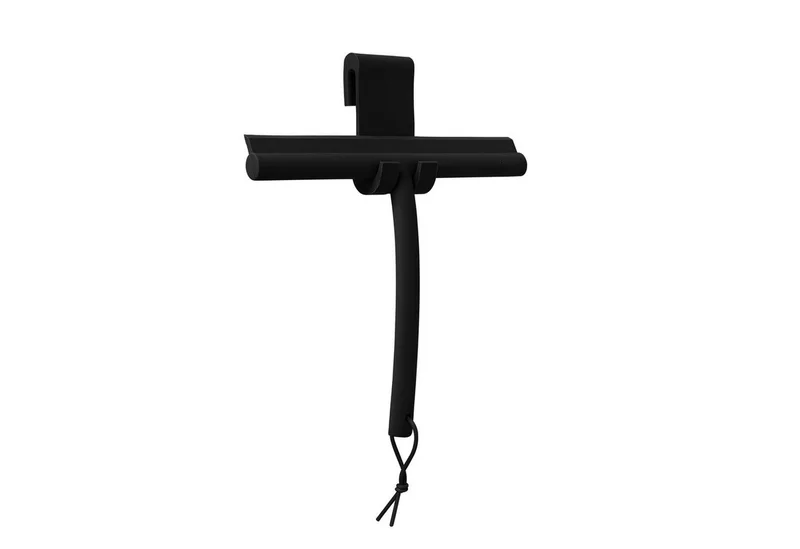 Duschabzieher -VIPO- Duschwischer, Scheibenabzieher für Glas, Fliesen, (2-St., Duschabzieher u. Halterung), Schlaufe, Halterung, hochwertiges Silikon, Kratzfrei, Streifenfrei de Blomus en Schwarz – photo du produit