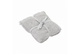 Gästehandtücher -FRINO- 2er Set Luxuriöse Gästehandtücher mit Fransen-Design, (Set, 2-St), Luxuriös, Baumwolle, Fransen-Design, Pflegeleicht, 60 °C waschbar by Blomus in Grey – product photo 1 of 2