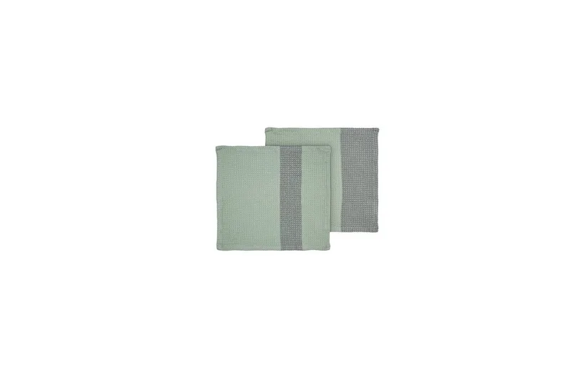 Geschirrtuch Set 2 Spültücher -GANO- Küchentücher, Tücher zum Abtrocknen, (2-tlg), 2er Set, saugfähige Oberfläche, Bio-Baumwolle by Blomus in Grün – product photo