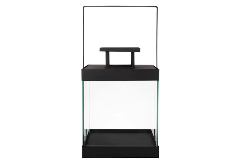 Kerzenlaterne -FINCA- Laterne aus Stahl und Glas: Modernes Design für Innenräume (1 St), Stilvolles Design, Glasscheiben, Abnehmbarer Deckel, Geradliniger Griff by Blomus in Schwarz – product photo
