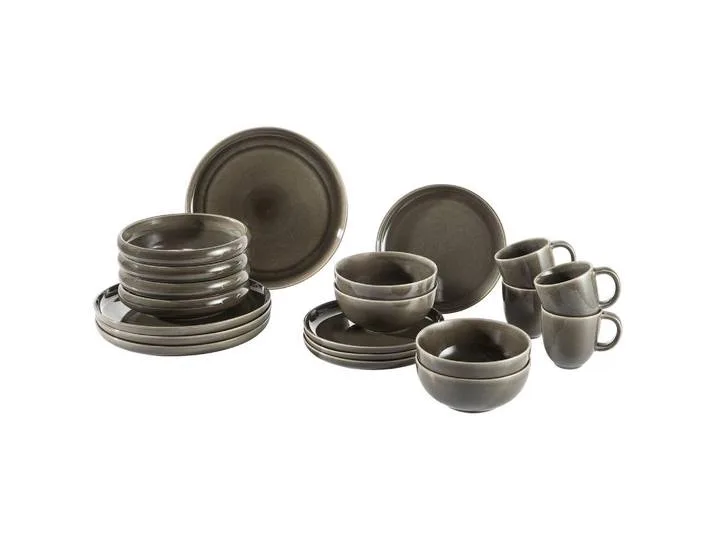 Kombiservice Canju, Grau, Keramik, 20-teilig, Essen & Trinken, Geschirr, Geschirr-Sets, Kombiservice von Blomus – Produktfoto