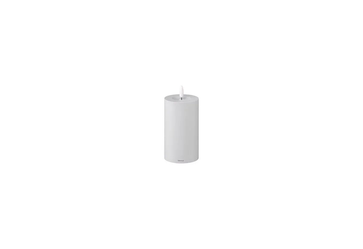 LED-Kerze -NOCA- Stumpenkerze, flammenlose Kerze: Indoor & Outdoor (1-tlg), beruhigender Kerzenschein, In- und Outdoor, Steuerbar de Blomus en Gris – photo du produit