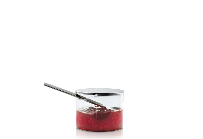 Marmeladenglas -BASIC- Edelstahl Marmeladenglas: Zeitloses Design mit Löffelöffnung, Edelstahl, Edelstahl, Spülmaschinengeeignet, Zeitlos, Löffelöffnung, Rostfrei von Blomus in Silber – Produktfoto 3 von 5