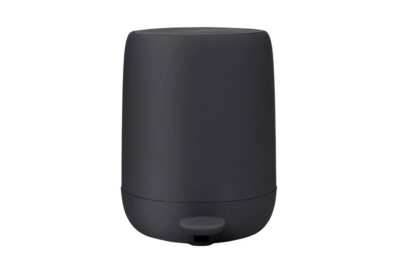 Mülleimer -SONO- Designer Treteimer: Eleganz mit praktischen Funktionen, Soft-Close, Matte Oberfläche, 3 oder 5 Liter, Hygienisch, Designstark von Blomus in Schwarz – Produktfoto