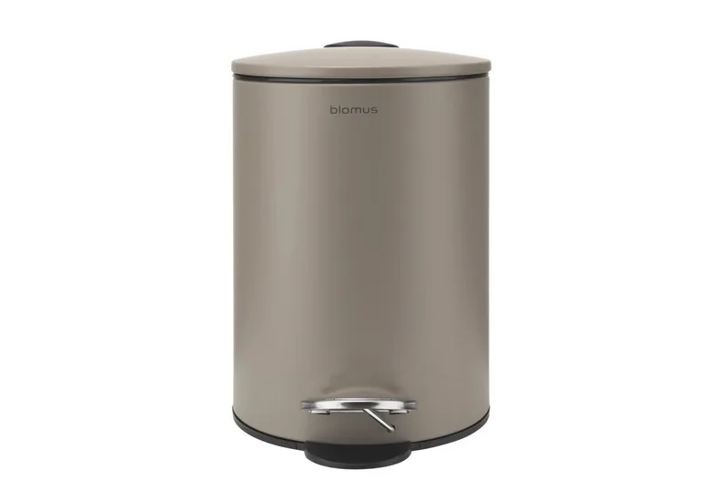 Mülleimer -TUBO- Treteimer: Smart-Close-System, hochwertig und stilvoll, 3 Liter, Hochwertig, Pulverbeschichtet, Kompakt, Smart-Close, Inneneimer de Blomus en Braun – photo du produit