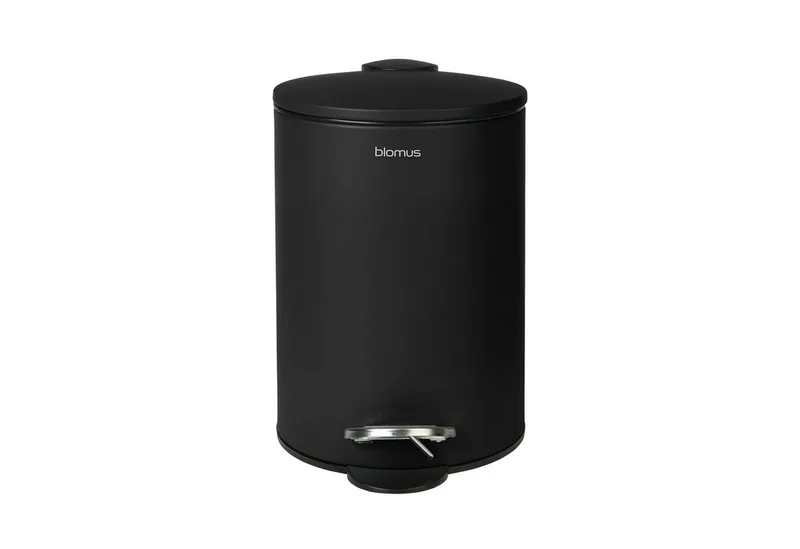 Mülleimer -TUBO- Treteimer: Smart-Close-System, hochwertig und stilvoll, 3 Liter, Hochwertig, Pulverbeschichtet, Kompakt, Smart-Close, Inneneimer de Blomus en Schwarz – photo du produit