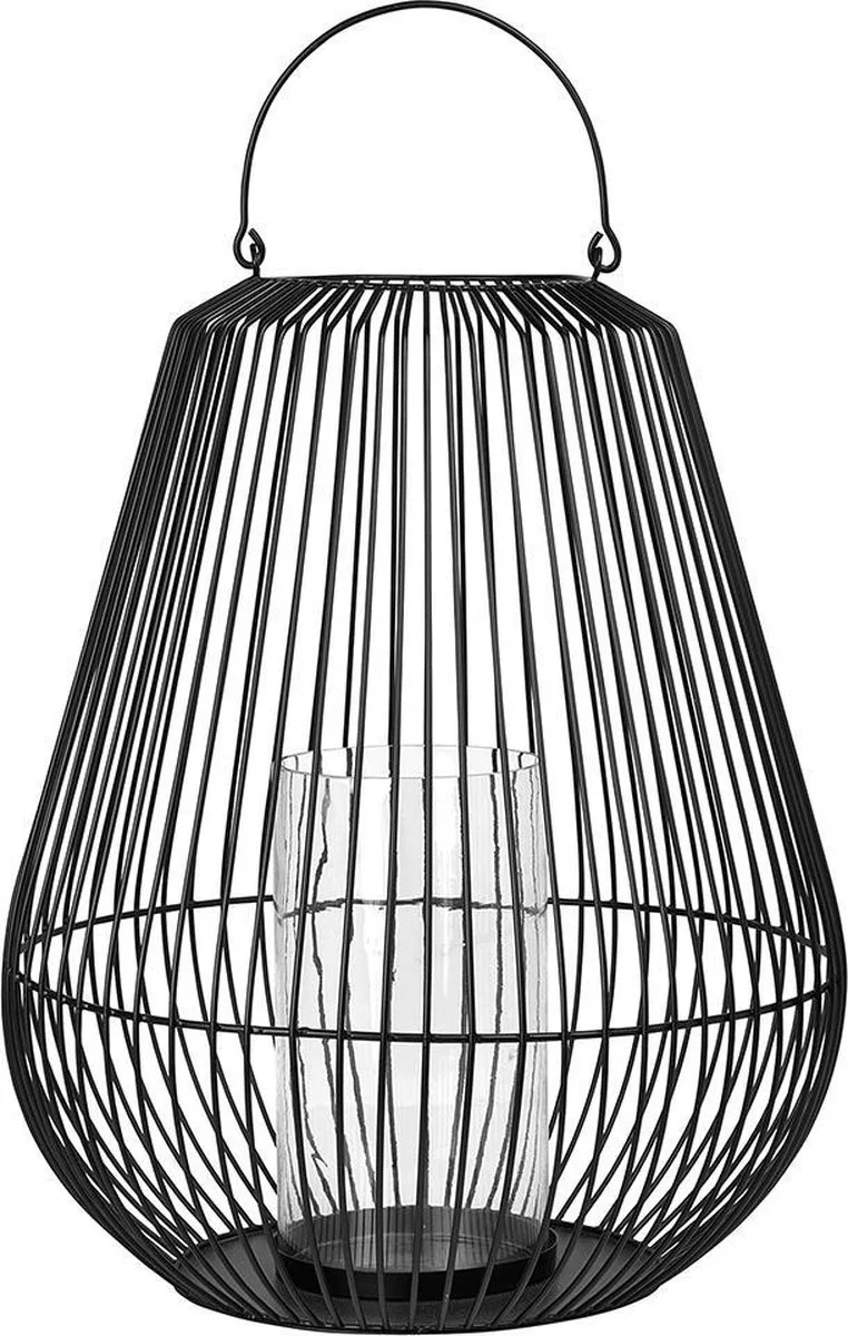 NIDEA windlicht / lantaarn staal Ø50 cm (65758) Medium von Blomus in Zwart – Produktfoto